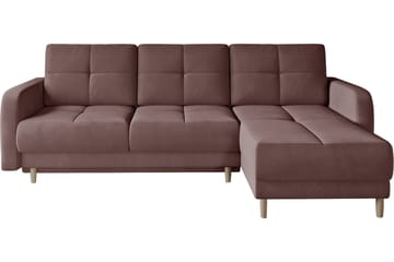Saimon Bäddsoffa m. Divan med Förvaring 3-sits - Rosa - Möbler - Soffa - Bäddsoffa - Bäddsoffa divan