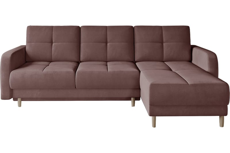 Saimon Bäddsoffa m. Divan med Förvaring 3-sits - Rosa - Möbler - Soffa - Bäddsoffa - Bäddsoffa divan