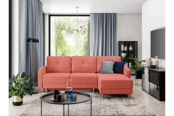 Saimon Bäddsoffa m. Divan med Förvaring 3-sits - Rosa - Möbler - Soffa - Bäddsoffa - Bäddsoffa divan