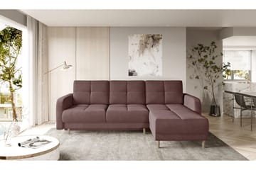 Saimon Bäddsoffa m. Divan med Förvaring 3-sits - Rosa - Möbler - Soffa - Bäddsoffa - Bäddsoffa divan