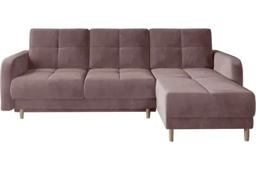 Saimon Bäddsoffa m. Divan med Förvaring 3-sits - Rosa - Möbler - Soffa - Bäddsoffa - Bäddsoffa divan