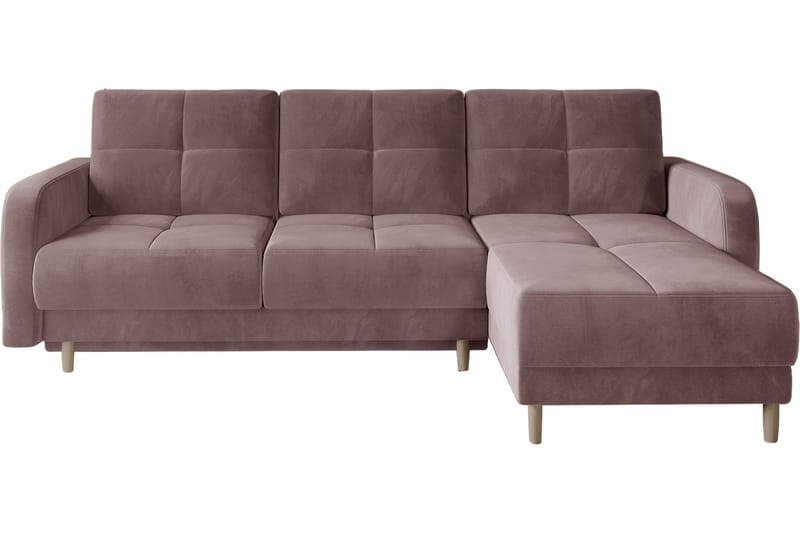 Saimon Bäddsoffa m. Divan med Förvaring 3-sits - Rosa - Möbler - Soffa - Bäddsoffa - Bäddsoffa divan