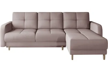 Saimon Bäddsoffa m. Divan med Förvaring 3-sits - Rosa - Möbler - Soffa - Bäddsoffa - Bäddsoffa divan