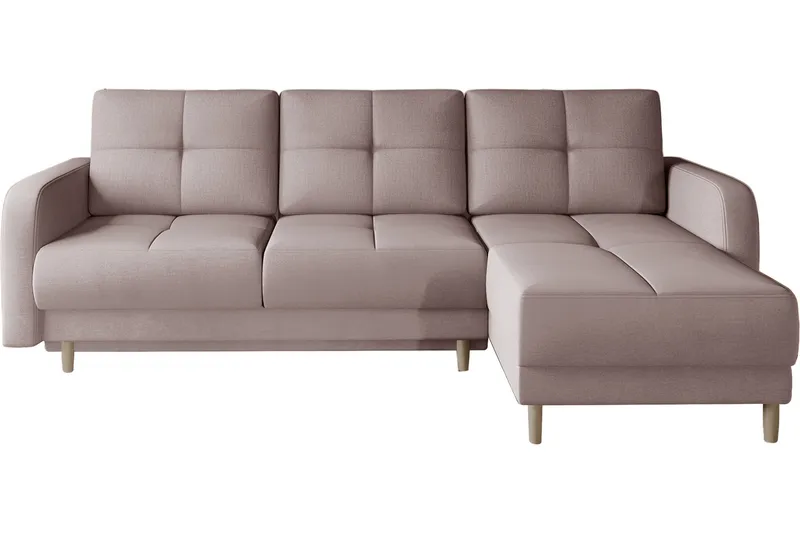 Saimon Bäddsoffa m. Divan med Förvaring 3-sits - Rosa - Möbler - Soffa - Bäddsoffa - Bäddsoffa divan