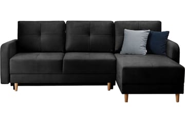 Saimon Bäddsoffa m. Divan med Förvaring 3-sits - Svart - Möbler - Soffa - Bäddsoffa - Bäddsoffa divan