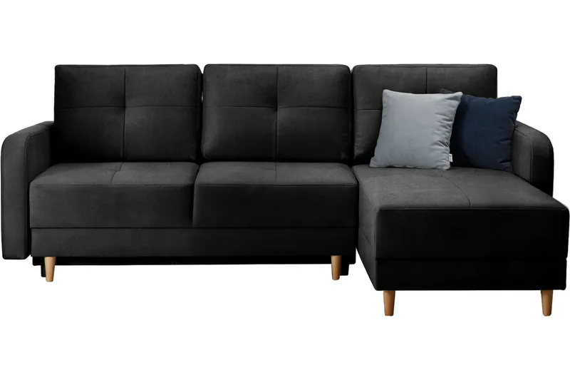 Saimon Bäddsoffa m. Divan med Förvaring 3-sits - Svart - Möbler - Soffa - Bäddsoffa - Bäddsoffa divan