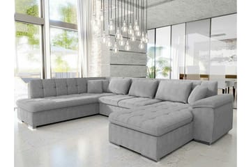 Sakri 5-sits Högervänd U-formad Hörnbäddsoffa med Förvaring i Tyg - Grå - Möbler - Soffa - Bäddsoffa - Bäddsoffa divan