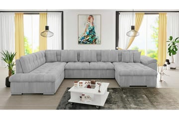 Sakri 5-sits Högervänd U-formad Hörnbäddsoffa med Förvaring i Tyg - Grå - Möbler - Soffa - Bäddsoffa - Bäddsoffa divan