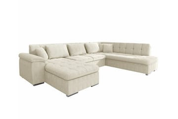 Sakri 5-sits Hörnbäddsoffa Beige/Light beige - Möbler - Soffa - Bäddsoffa - Bäddsoffa divan