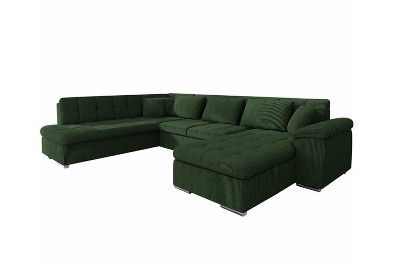Sakri 5-sits Hörnbäddsoffa Dark green