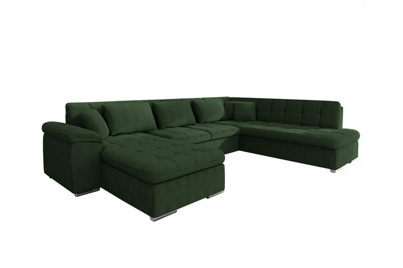 Sakri 5-sits Hörnbäddsoffa Dark green - Möbler - Soffa - Bäddsoffa - Bäddsoffa divan