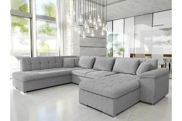 Sakri 5-sits Hörnbäddsoffa NO_BRAND Light grey/Dark grey - Möbler - Soffa - Bäddsoffa - Bäddsoffa divan