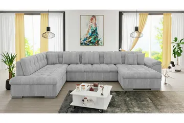 Sakri 5-sits Hörnbäddsoffa NO_BRAND Light grey/Dark grey - Möbler - Soffa - Bäddsoffa - Bäddsoffa divan