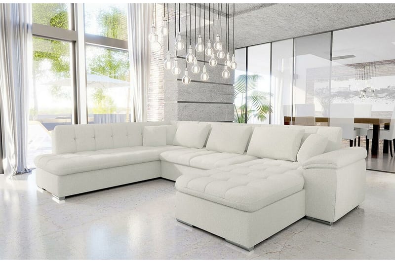 Sakri 5-sits Hörnbäddsoffa NO_BRAND White - Möbler - Soffa - Bäddsoffa - Bäddsoffa divan