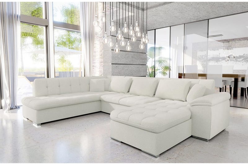 Sakri 5-sits Hörnbäddsoffa NO_BRAND White - Möbler - Soffa - Bäddsoffa - Bäddsoffa divan