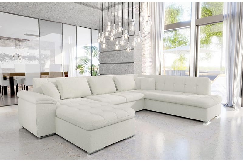 Sakri 5-sits Hörnbäddsoffa NO_BRAND White - Möbler - Soffa - Bäddsoffa - Bäddsoffa divan