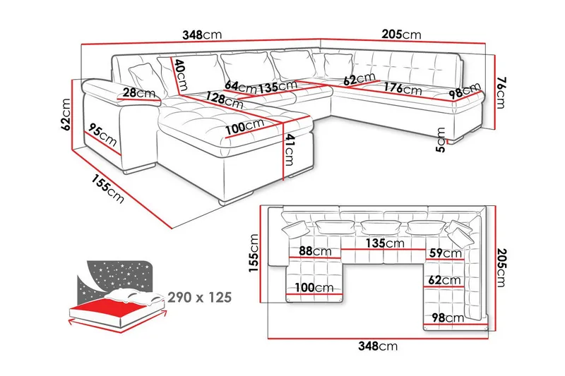 Sakri 5-sits Hörnbäddsoffa - Möbler - Soffa - Bäddsoffa - Bäddsoffa divan