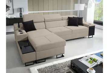 Seginus Bäddsoffa m. Divan Förvaring 3-sits 226x127 - Beige - Möbler - Soffa - Bäddsoffa - Bäddsoffa divan