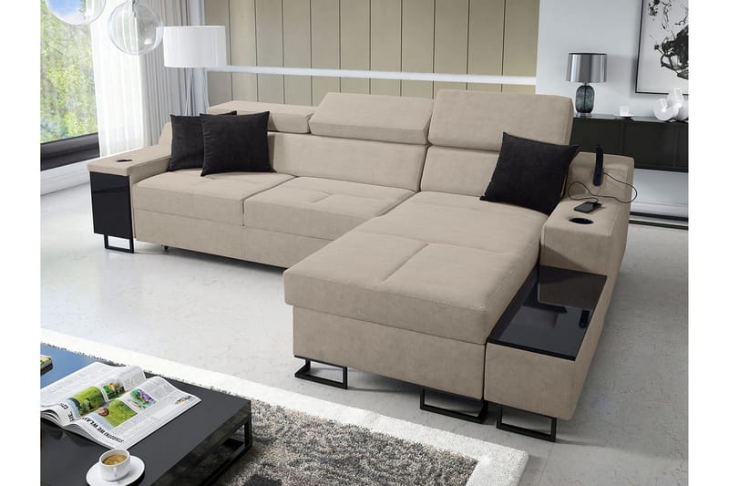 Seginus Bäddsoffa m. Divan Förvaring 3-sits 226x127 - Beige - Möbler - Soffa - Bäddsoffa - Bäddsoffa divan