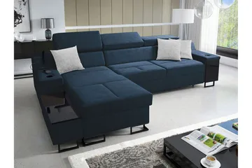 Seginus Bäddsoffa m. Divan Förvaring 3-sits 226x127 - Blå - Möbler - Soffa - Bäddsoffa - Bäddsoffa divan