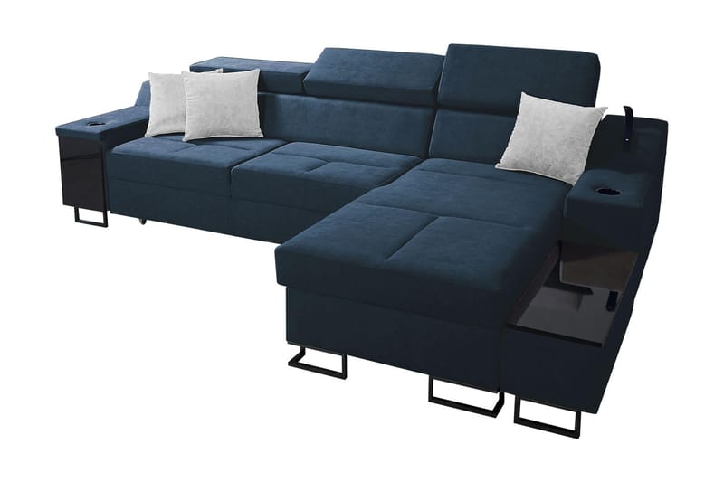 Seginus Bäddsoffa m. Divan Förvaring 3-sits 226x127, Blå