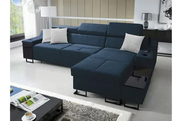 Seginus Bäddsoffa m. Divan Förvaring 3-sits 226x127 - Blå - Möbler - Soffa - Bäddsoffa - Bäddsoffa divan