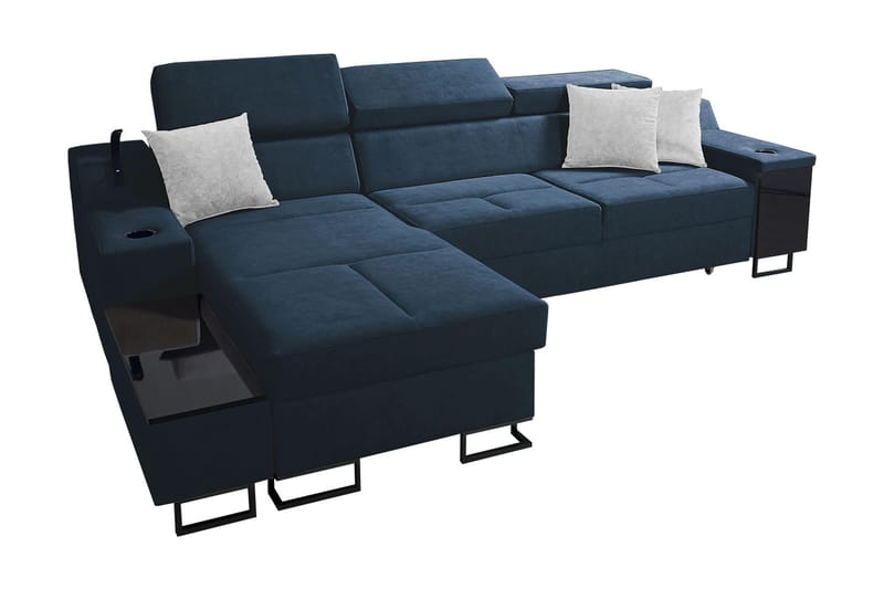 Seginus Bäddsoffa m. Divan Förvaring 3-sits 226x127, Blå