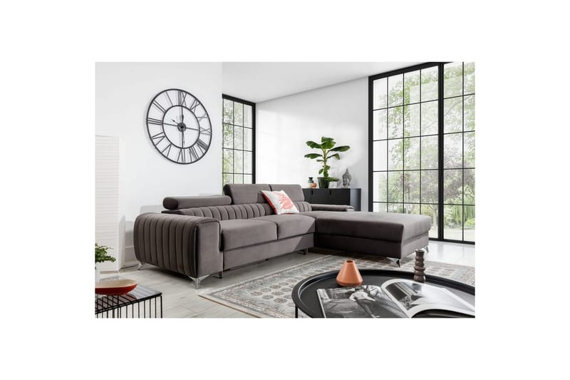 Sektionssoffa Eltap Grayson 278x205x92 cm - Loco 4, Ljusgrå, Höger - Möbler - Soffa - Bäddsoffa - Bäddsoffa divan