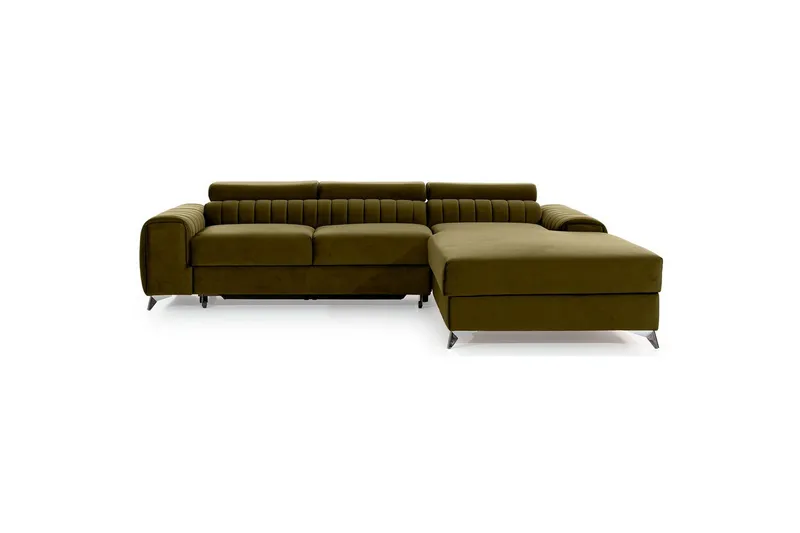 Sektionssoffa Eltap Grayson 278x205x92 cm, Nube 33, Grön, Höger