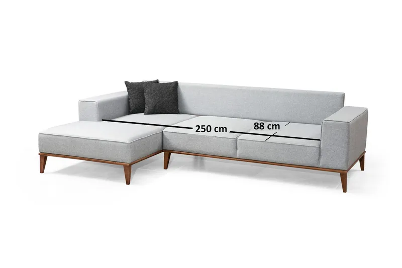 Shallo Bäddsoffa med Divan Vänster - Grå - Möbler - Soffa - Bäddsoffa - Bäddsoffa divan