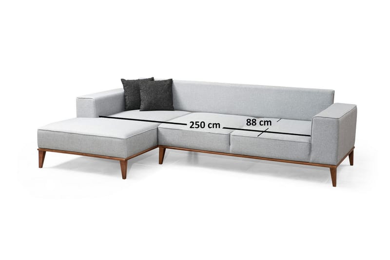 Shallo Bäddsoffa med Divan Vänster - Grå - Möbler - Soffa - Bäddsoffa - Bäddsoffa divan