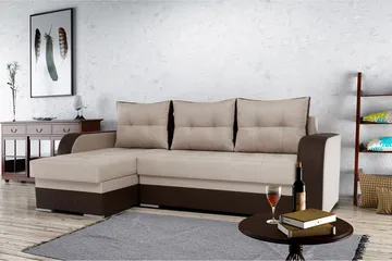 Sydney Divanbäddsoffa 238x140x88 cm - Brun/beige - Möbler - Soffa - Bäddsoffa - Bäddsoffa divan