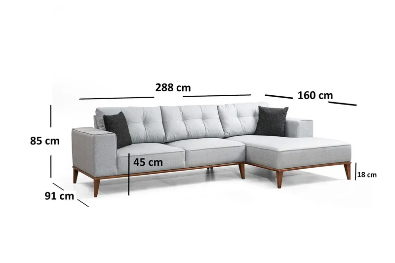 Thrill Bäddsoffa med Divan Höger - Grå - Möbler - Soffa - Bäddsoffa - Bäddsoffa divan