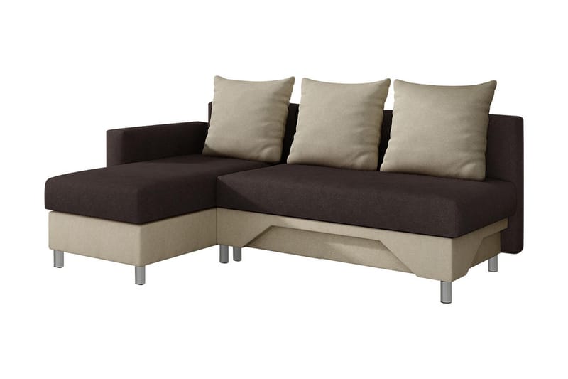 Tom Divanbäddsoffa 215x133x72 cm, Beige/Brun/Vit