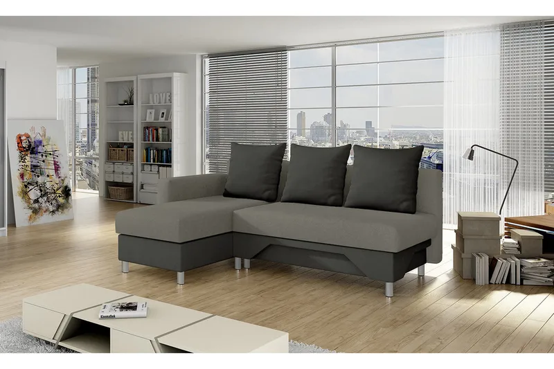 Tom Divanbäddsoffa 215x133x72 cm - Beige/Grå - Möbler - Soffa - Bäddsoffa - Bäddsoffa divan