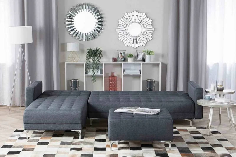 Toomey Hörnbäddsoffa Höger med Fotpall - Grå - Möbler - Soffa - Bäddsoffa - Bäddsoffa divan