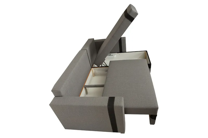 Trendy Divanbäddsoffa 235x155x82 cm - Grå - Möbler - Soffa - Bäddsoffa - Bäddsoffa divan