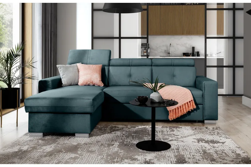 Trent Bäddsoffa m. Divan med Förvaring 3-sits - Blå - Möbler - Soffa - Bäddsoffa - Bäddsoffa divan