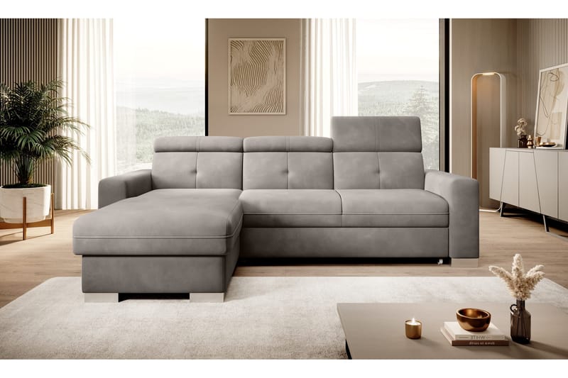 Trent Bäddsoffa m. Divan med Förvaring 3-sits, Grå