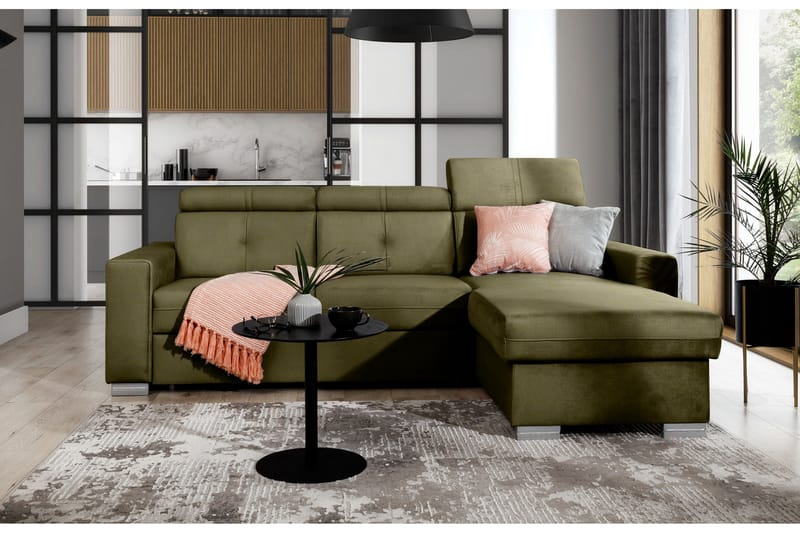 Trent Bäddsoffa m. Divan med Förvaring 3-sits - Grön - Möbler - Soffa - Bäddsoffa - Bäddsoffa divan