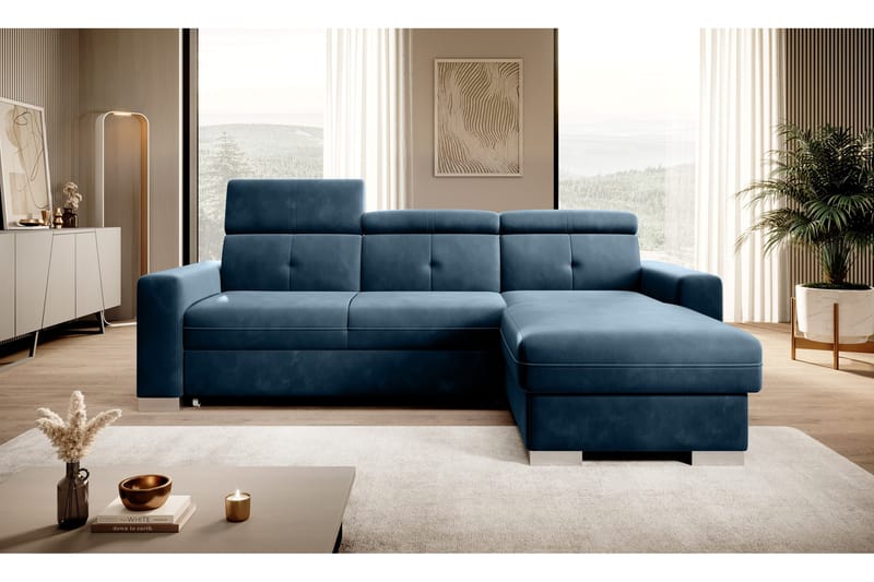 Trent Bäddsoffa m. Divan med Förvaring 3-sits - Mörkblå - Möbler - Soffa - Bäddsoffa - Bäddsoffa divan