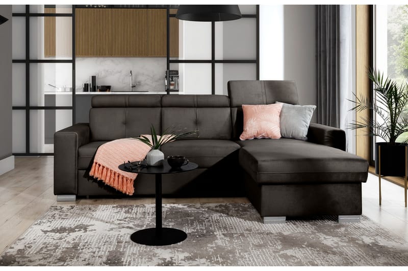 Trent Bäddsoffa m. Divan med Förvaring 3-sits - Mörkbrun - Möbler - Soffa - Bäddsoffa - Bäddsoffa divan