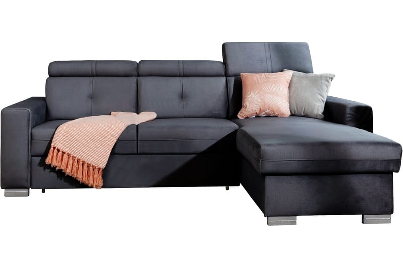 Trent Bäddsoffa m. Divan med Förvaring 3-sits, Mörkgrå