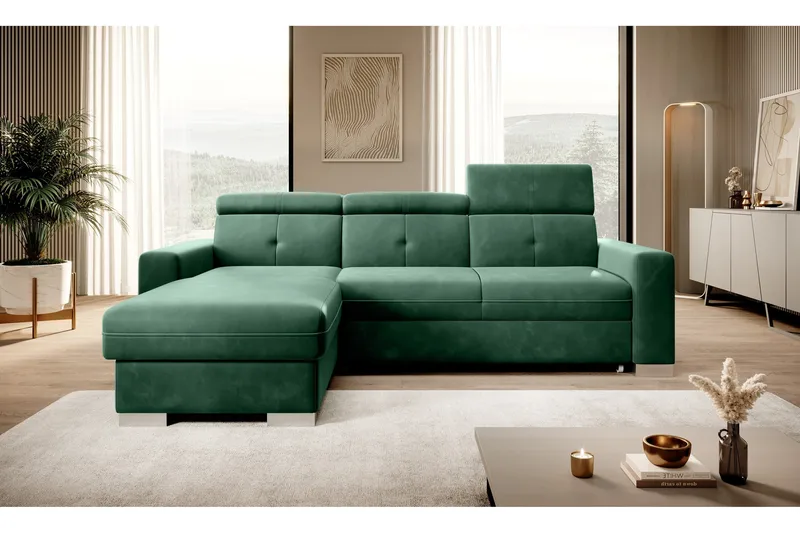 Trent Bäddsoffa m. Divan med Förvaring 3-sits - Mörkgrön - Möbler - Soffa - Bäddsoffa - Bäddsoffa divan