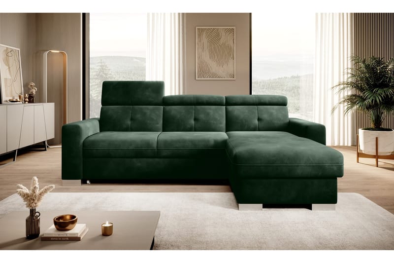 Trent Bäddsoffa m. Divan med Förvaring 3-sits - Mörkgrön - Möbler - Soffa - Bäddsoffa - Bäddsoffa divan