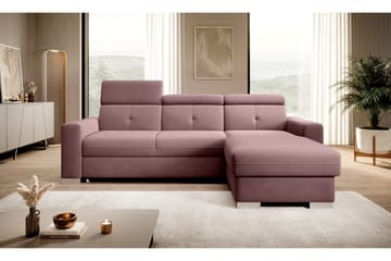 Trent Bäddsoffa m. Divan med Förvaring 3-sits - Rosa - Möbler - Soffa - Bäddsoffa - Bäddsoffa divan