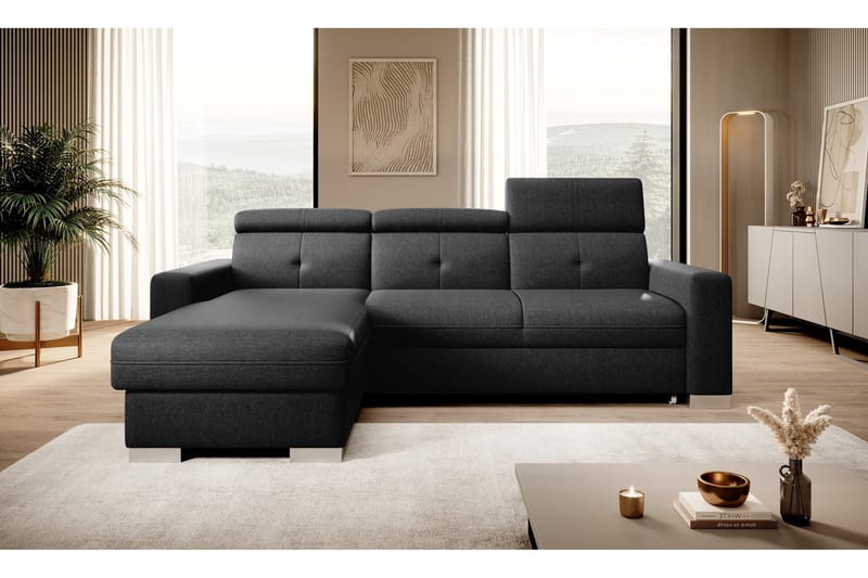 Trent Bäddsoffa m. Divan med Förvaring 3-sits - Svart - Möbler - Soffa - Bäddsoffa - Bäddsoffa divan