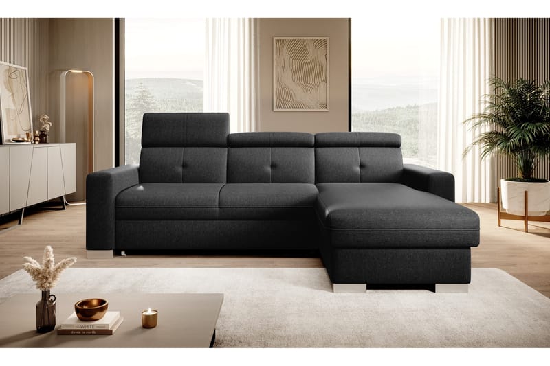 Trent Bäddsoffa m. Divan med Förvaring 3-sits - Svart - Möbler - Soffa - Bäddsoffa - Bäddsoffa divan
