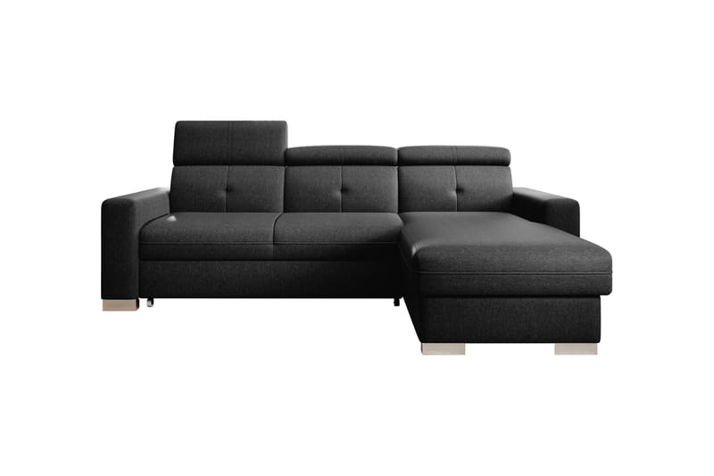 Trent Bäddsoffa m. Divan med Förvaring 3-sits, Svart