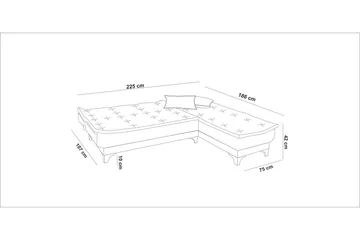 Turso Bäddsoffa med Divan Höger - Blå - Möbler - Soffa - Bäddsoffa - Bäddsoffa divan